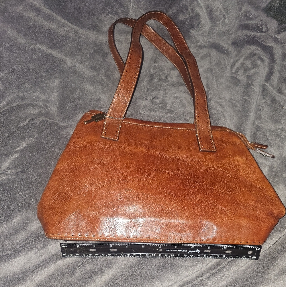 Fossil brown leather shoulder bag